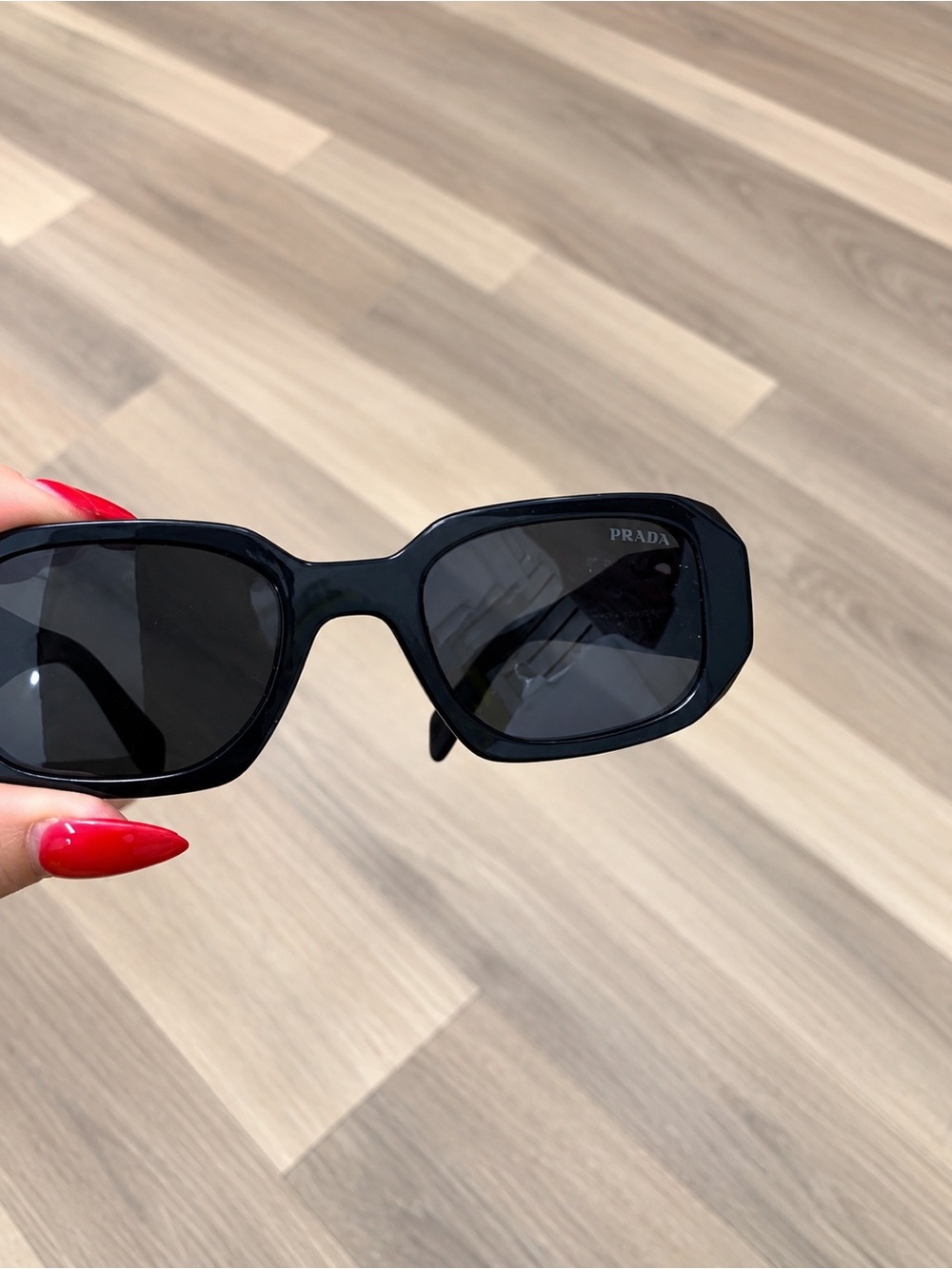 Prada Black Women's Rectangle Sunglasses
